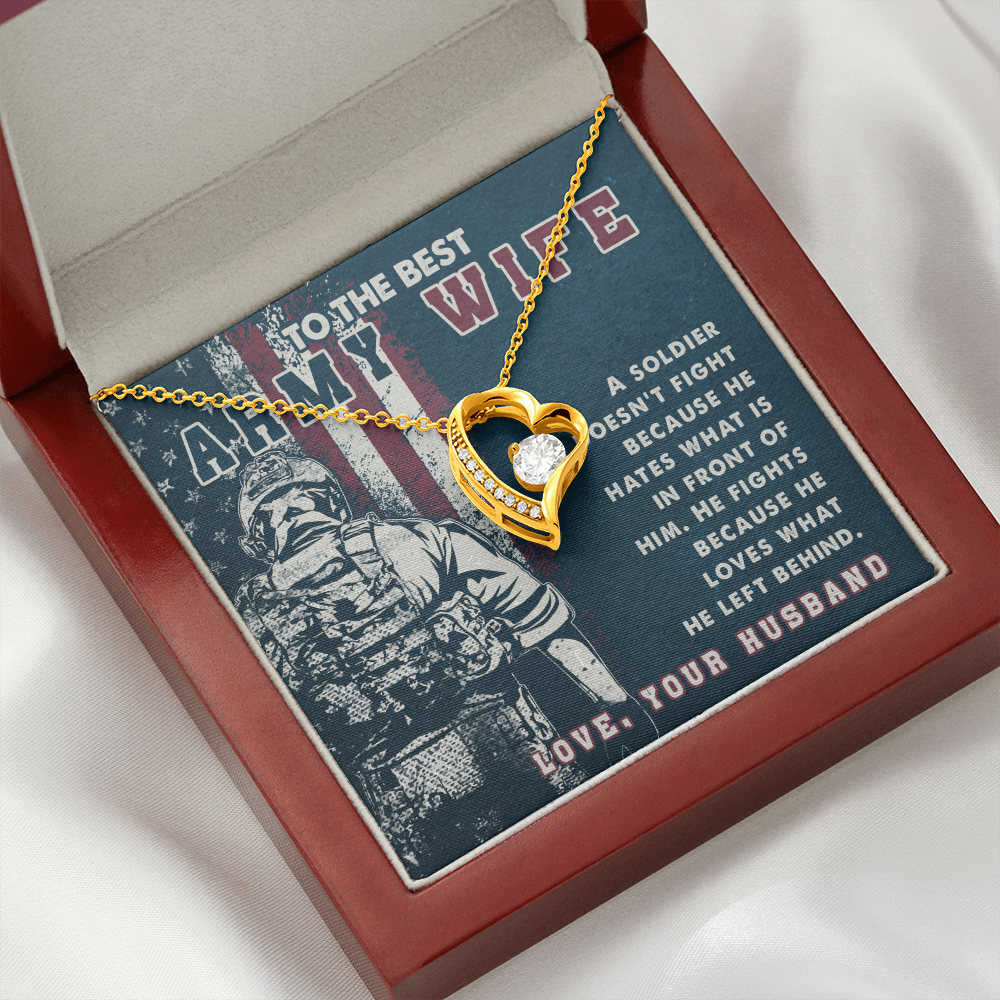 To The Best Army Wife - Forever Love Necklace - JustFamilyThings