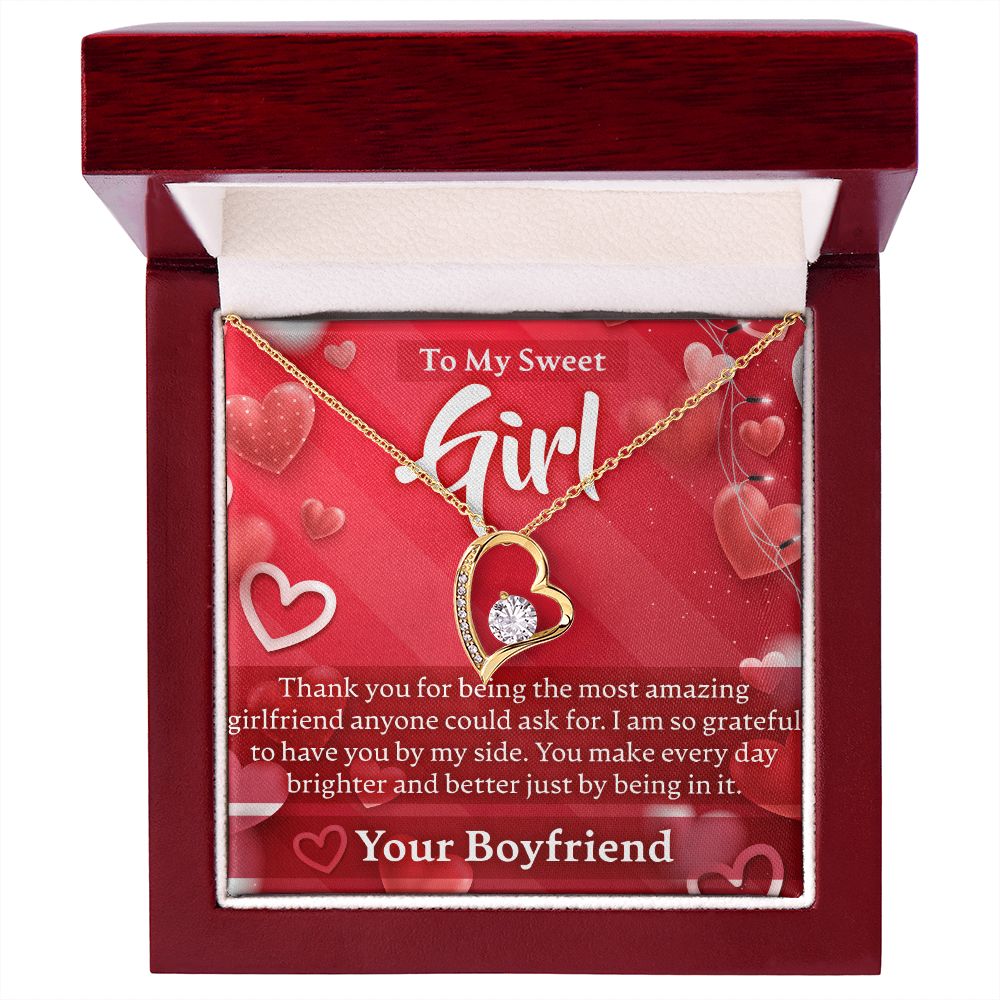 Valentines Day To My Girl - Forever Love Necklace - JustFamilyThings