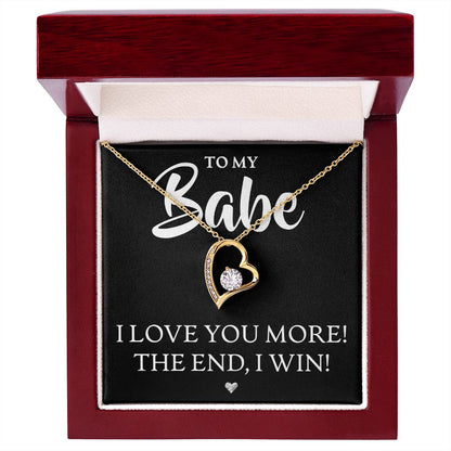 To My Babe, I Love You More - Forever Love Necklace - JustFamilyThings