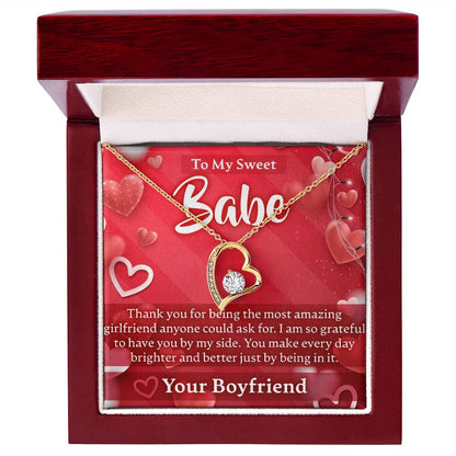 Valentines Day To My Babe - Forever Love Necklace - JustFamilyThings