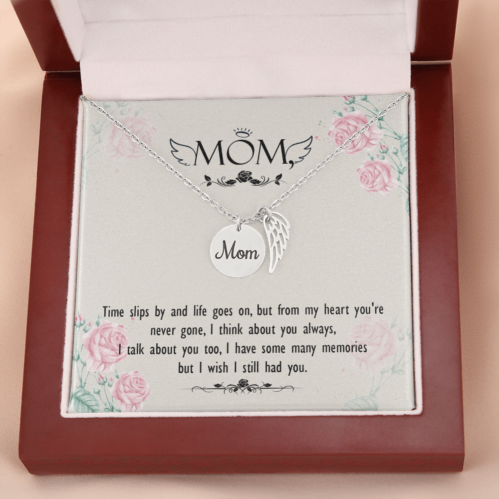 Time slips by - Mom Remembrance Necklace - JustFamilyThings