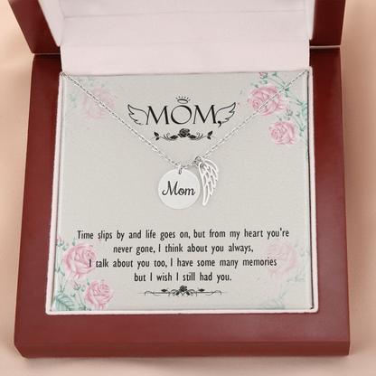 Time slips by - Mom Remembrance Necklace - JustFamilyThings