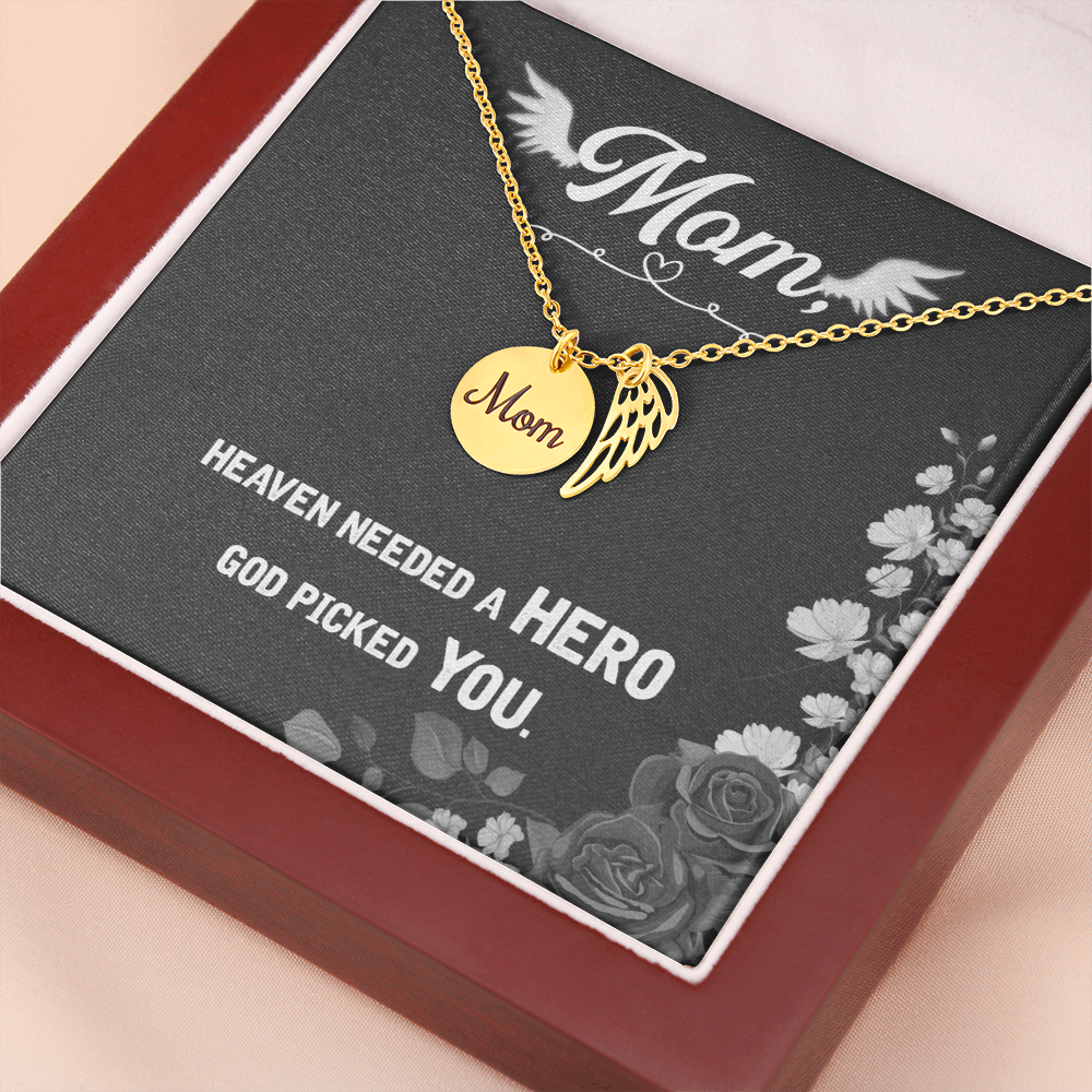 Heaven needed a hero - Mom Remembrance Necklace - JustFamilyThings