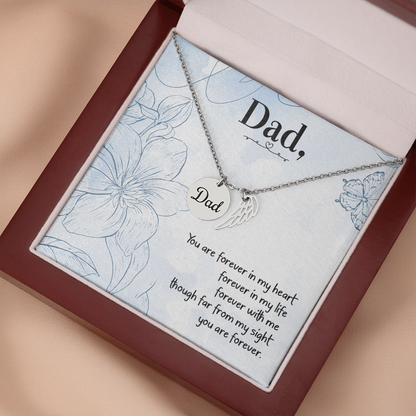 You are forever in my heart - Dad Remembrance Necklace - JustFamilyThings