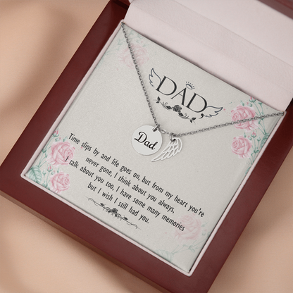Time slips by - Dad Remembrance Necklace - JustFamilyThings
