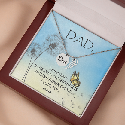 Somewhere in heaven - Dad Remembrance Necklace - JustFamilyThings