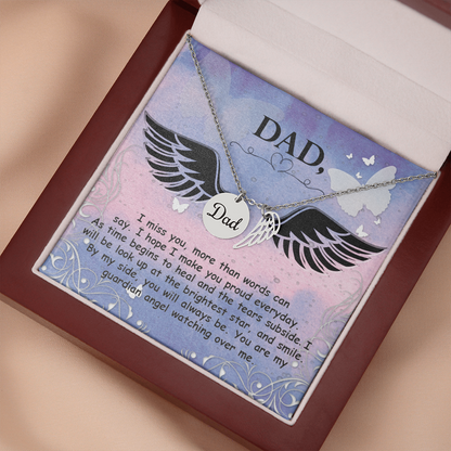 I miss you more than words can describe - Dad Remembrance Necklace - JustFamilyThings