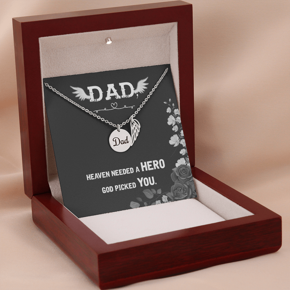 Heaven needed a hero - Dad Remembrance Necklace - JustFamilyThings