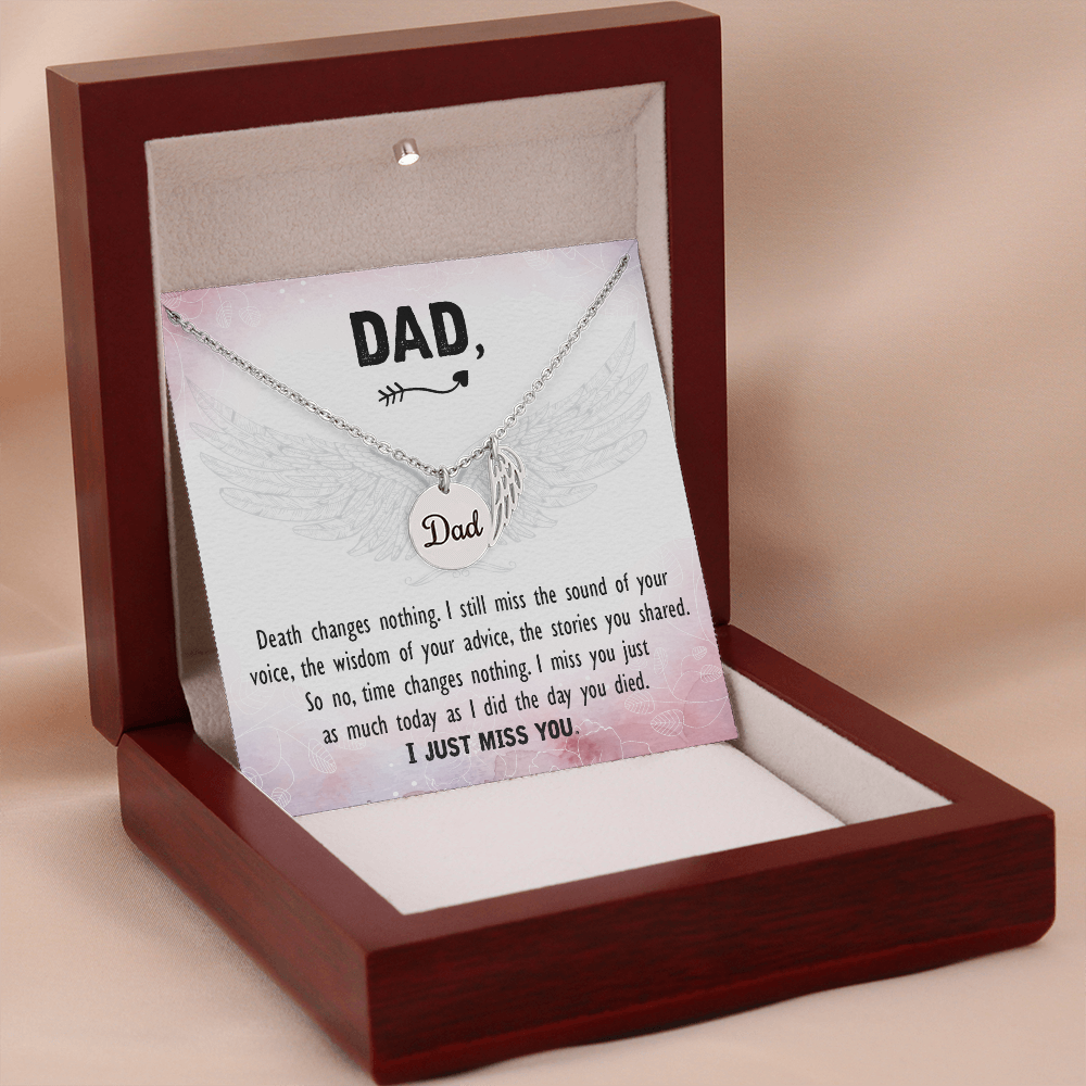 Death changes nothing - Dad Remembrance Necklace - JustFamilyThings