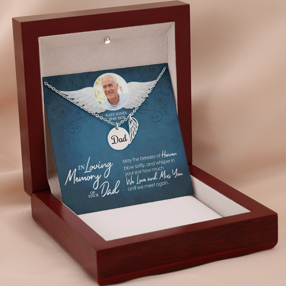 Personalized - In Loving Memory Dad - Dad Remembrance Necklace - JustFamilyThings