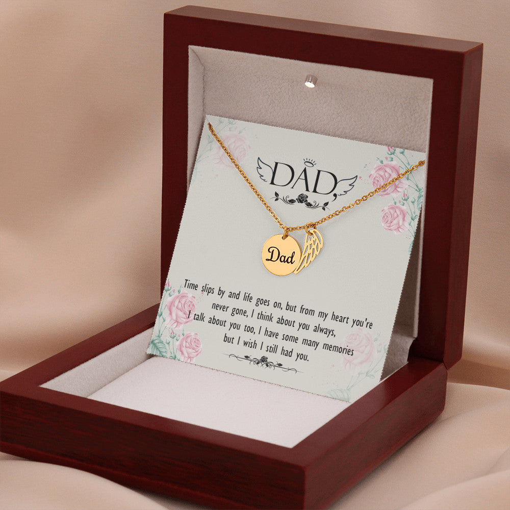 Time slips by - Dad Remembrance Necklace - JustFamilyThings