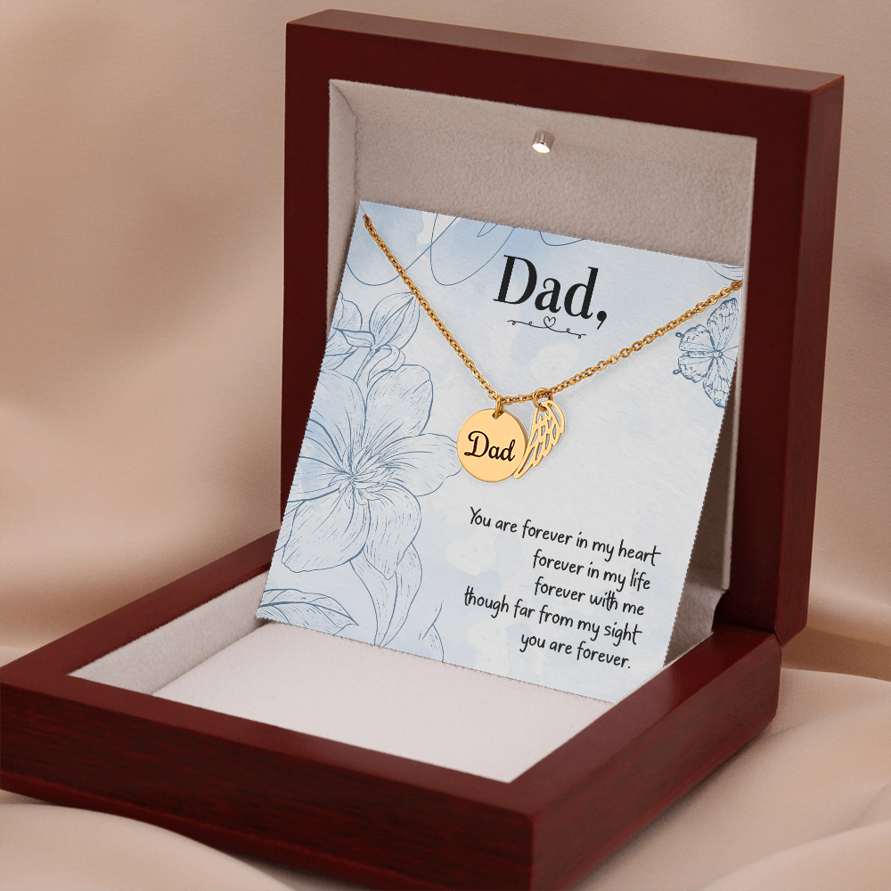 You are forever in my heart - Dad Remembrance Necklace - JustFamilyThings