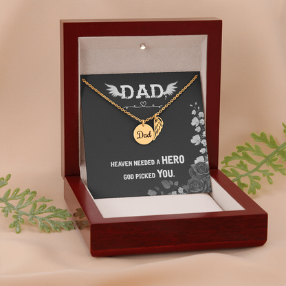 Heaven needed a hero - Dad Remembrance Necklace - JustFamilyThings