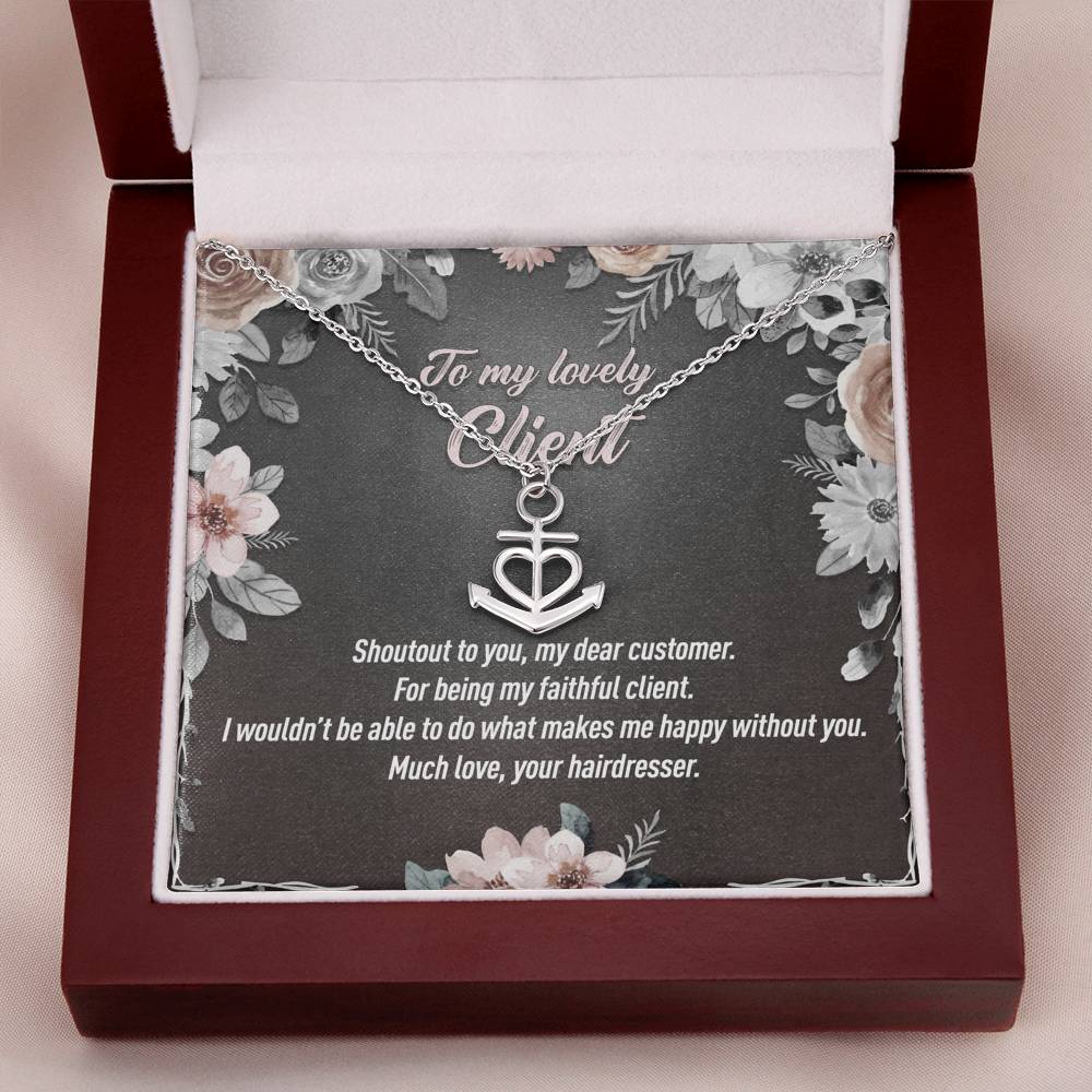 Personalized - To My Lovely Client - Choose Custom Job Title - Anchor Pendant - JustFamilyThings