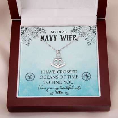 My Dear Navy Wife - Anchor Pendant Necklace - JustFamilyThings