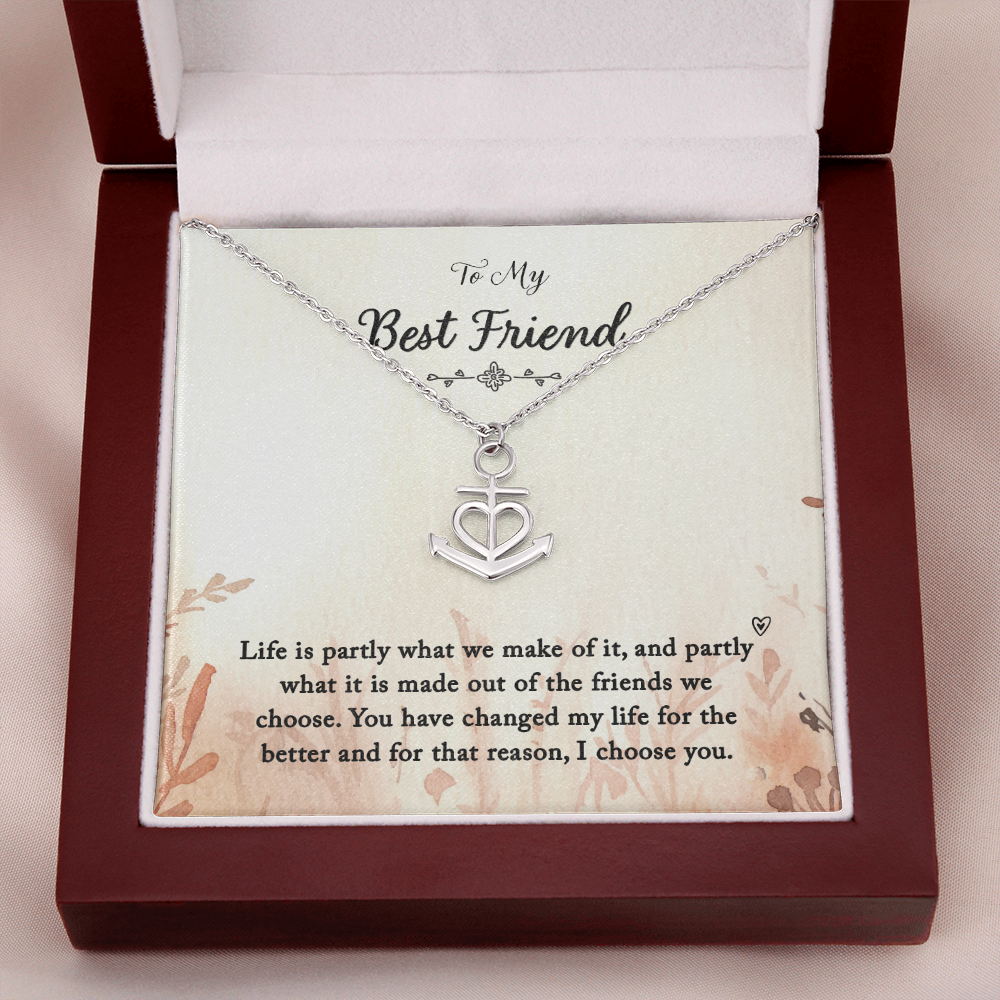 To my Best Friend - Life is partly - Anchor Pendant Necklace - JustFamilyThings