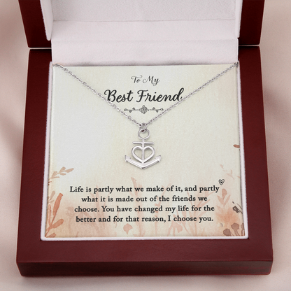 To my Best Friend - Life is partly - Anchor Pendant Necklace - JustFamilyThings