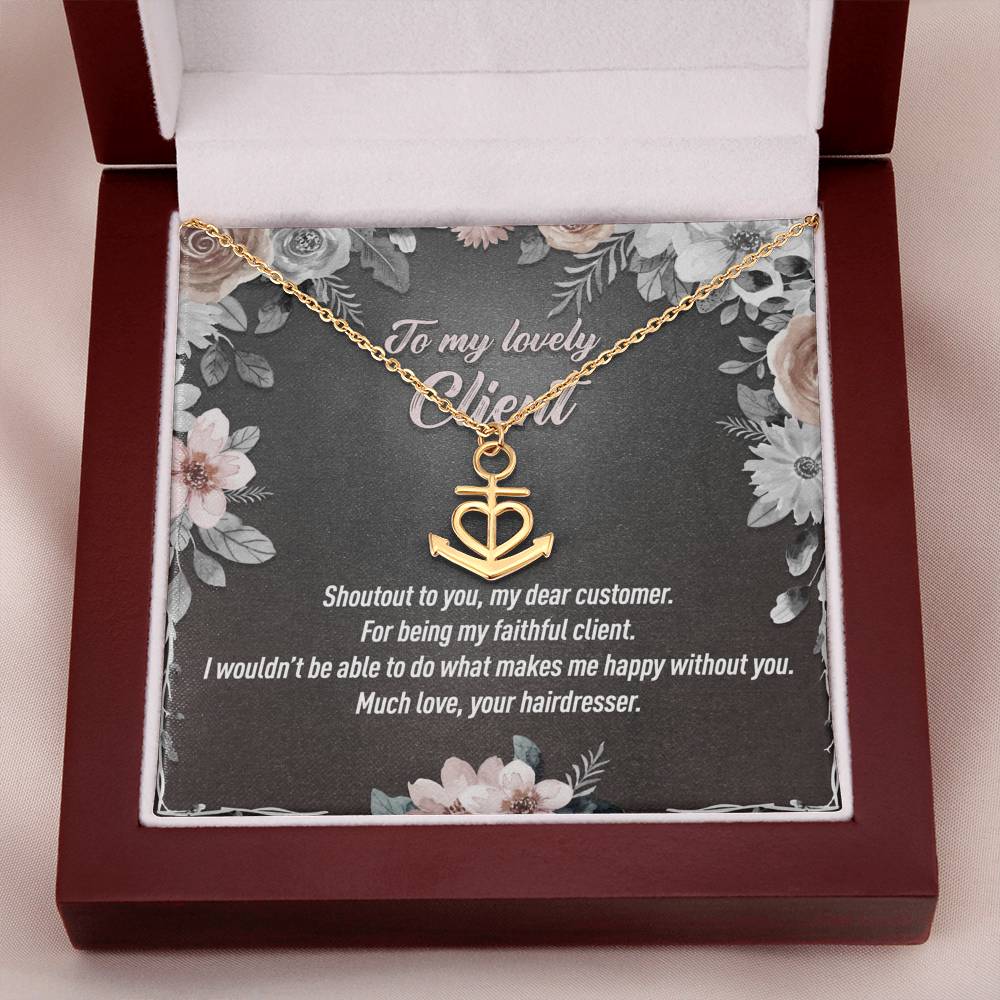 Personalized - To My Lovely Client - Choose Custom Job Title - Anchor Pendant - JustFamilyThings