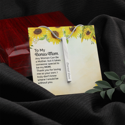 to my bonus mom - Vertical Stick Necklace - JustFamilyThings