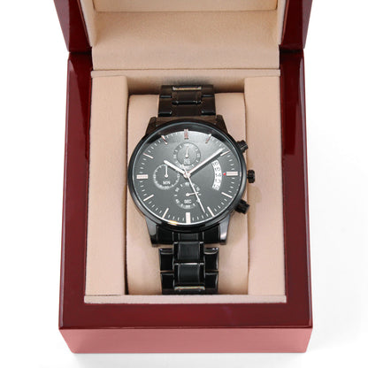 To My Husband, I Love You - Black Chronograph Watch - JustFamilyThings