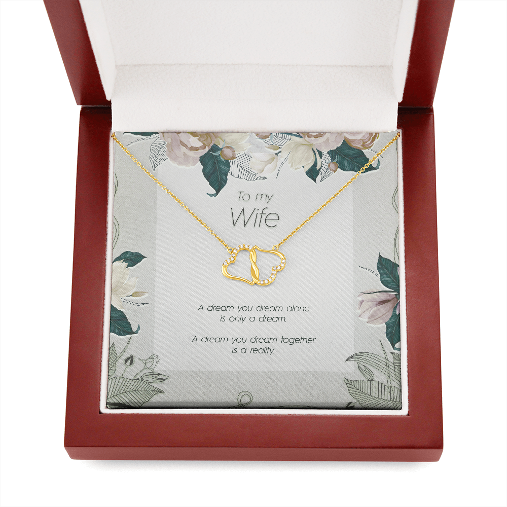 To My Wife, Gift for Wife, To Wife from Husband, Solid Yellow Gold Necklace - JustFamilyThings