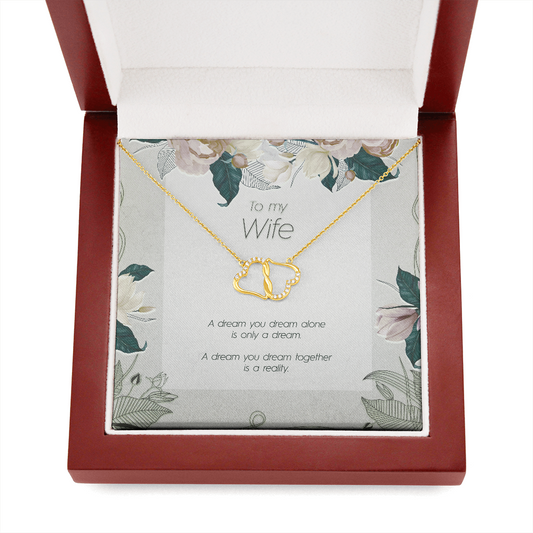 To My Wife, Gift for Wife, To Wife from Husband, Solid Yellow Gold Necklace - JustFamilyThings