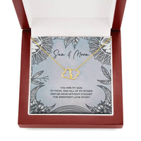 Load image into Gallery viewer, Sun &amp; Moon Gift For Partner - Solid Gold Necklace - JustFamilyThings
