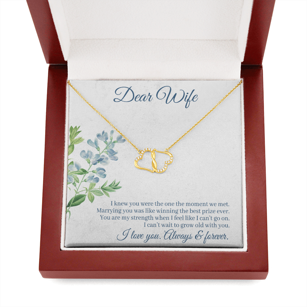 To wife - I knew you were the one - Solid Gold + Real Diamonds Necklace - JustFamilyThings