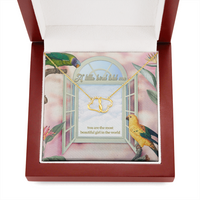 Load image into Gallery viewer, A Little Bird Told me, Gift for The Most Beautiful Girl In The World, Solid Gold Necklace, Gift for Girlfriend/Partner - JustFamilyThings
