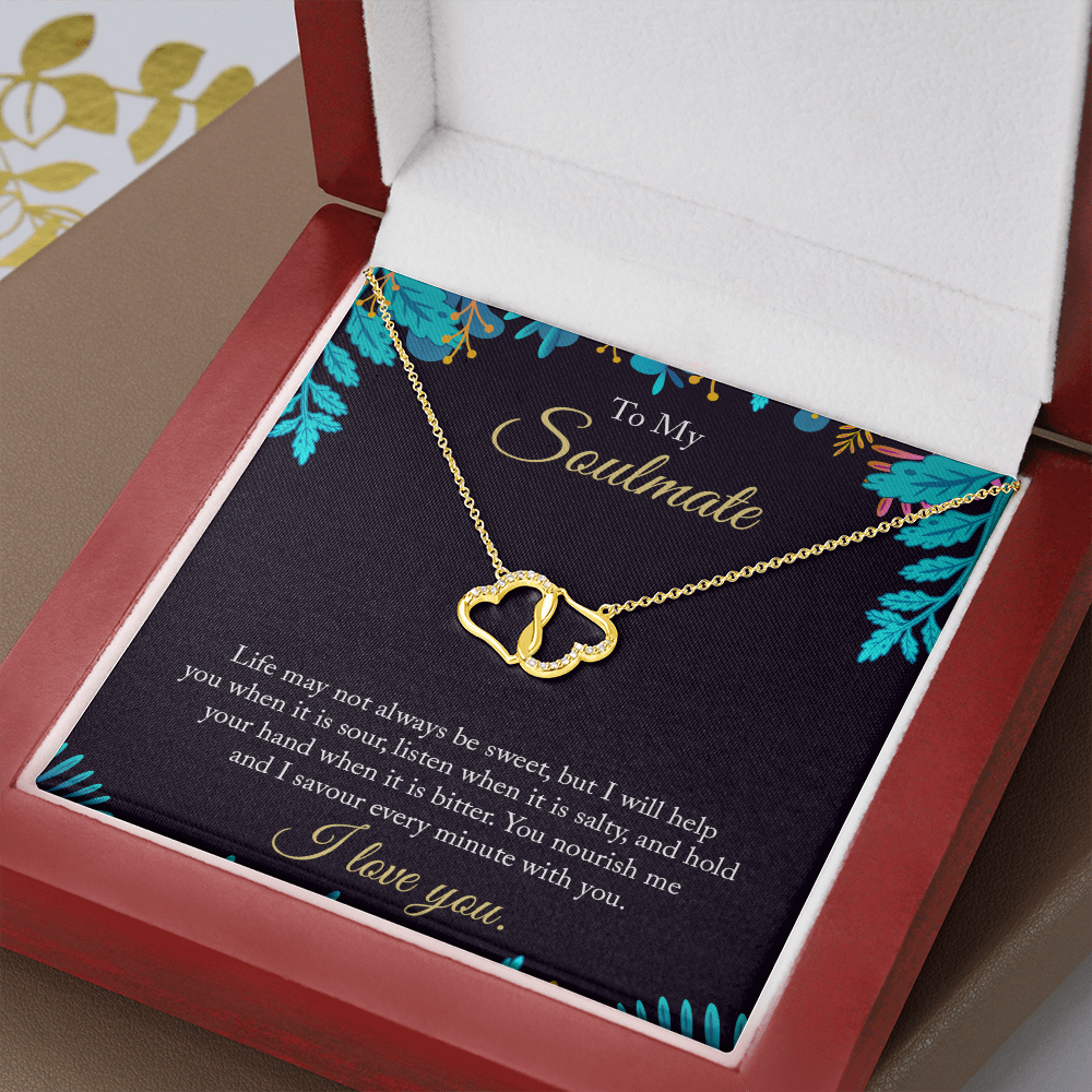 To My Soulmate - life may not always be sweet - Solid Gold + Real Diamonds Necklace - JustFamilyThings