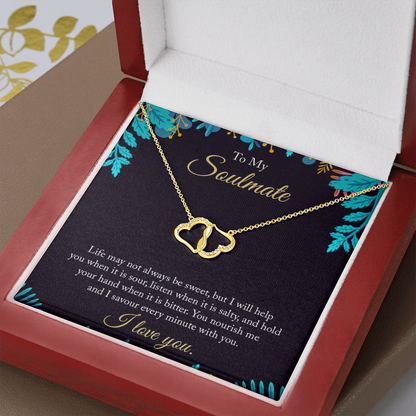 To My Soulmate - life may not always be sweet - Solid Gold + Real Diamonds Necklace - JustFamilyThings