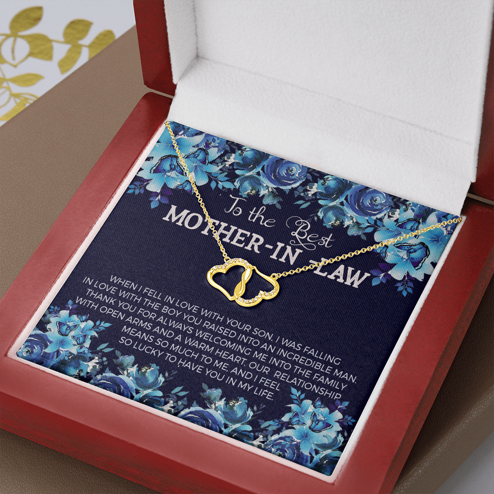 To The Best Mother in law - Solid Gold + Real Diamonds Necklace - JustFamilyThings