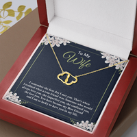 Load image into Gallery viewer, To my Wife - i remember the first day i met you - Solid Gold + Real Diamonds Necklace - JustFamilyThings
