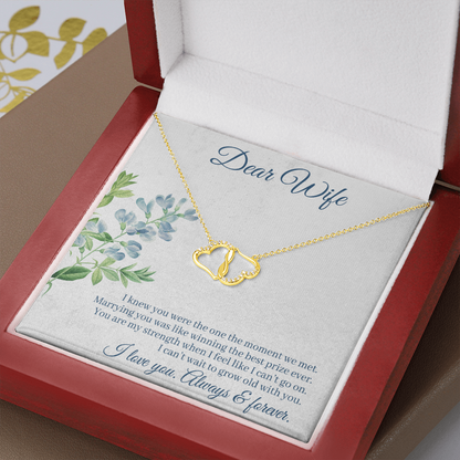To wife - I knew you were the one - Solid Gold + Real Diamonds Necklace - JustFamilyThings