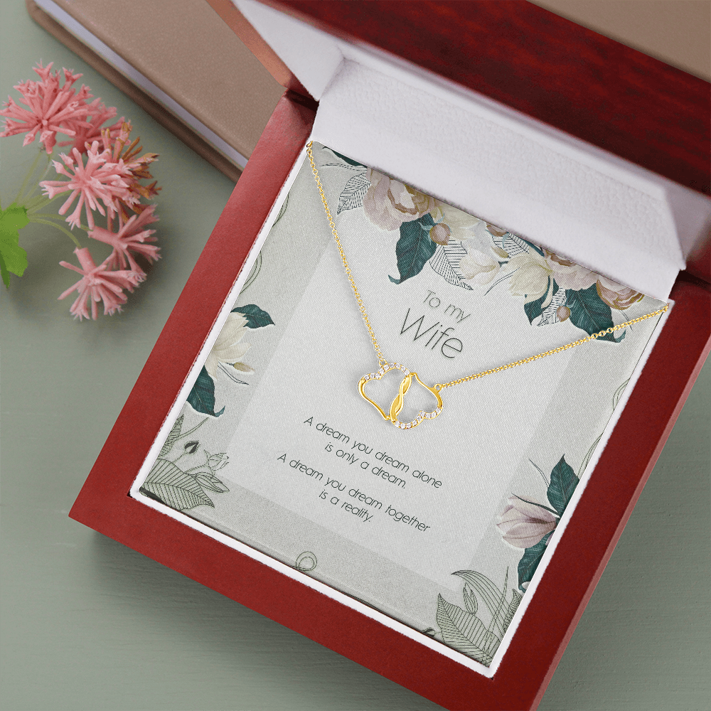 To My Wife, Gift for Wife, To Wife from Husband, Solid Yellow Gold Necklace - JustFamilyThings