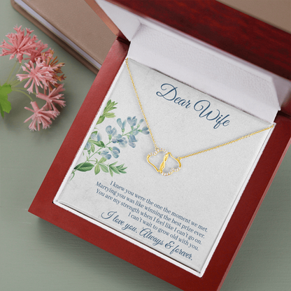 To wife - I knew you were the one - Solid Gold + Real Diamonds Necklace - JustFamilyThings