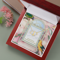 Load image into Gallery viewer, A Little Bird Told me, Gift for The Most Beautiful Girl In The World, Solid Gold Necklace, Gift for Girlfriend/Partner - JustFamilyThings
