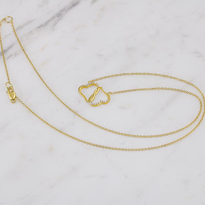 To wife - I knew you were the one - Solid Gold + Real Diamonds Necklace - JustFamilyThings