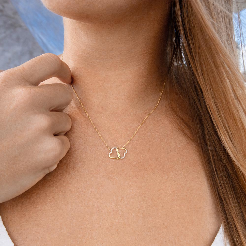 To my Wife - i remember the first day i met you - Solid Gold + Real Diamonds Necklace - JustFamilyThings