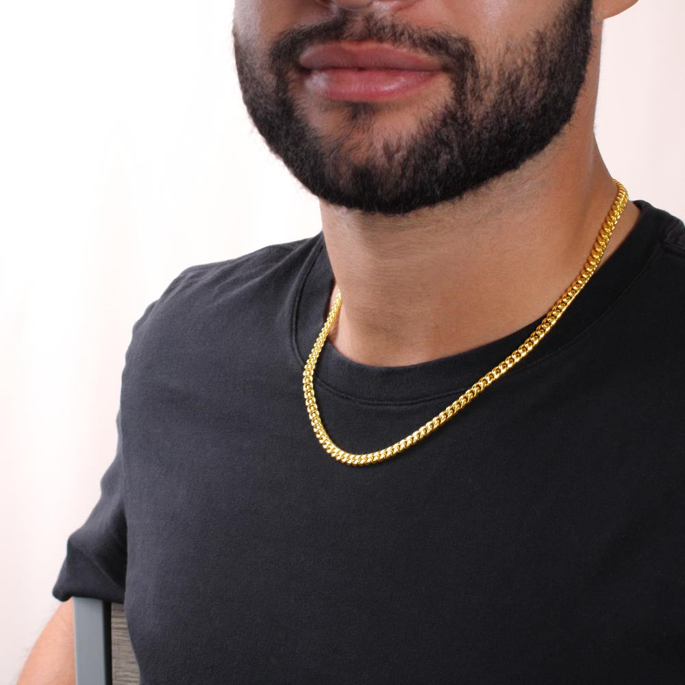Gift For Soldier Father, Cuban Link Chain For Soldier Dad - Cuban Link Chain - JustFamilyThings