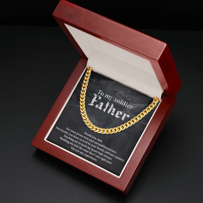 Gift For Soldier Father, Cuban Link Chain For Soldier Dad - Cuban Link Chain - JustFamilyThings