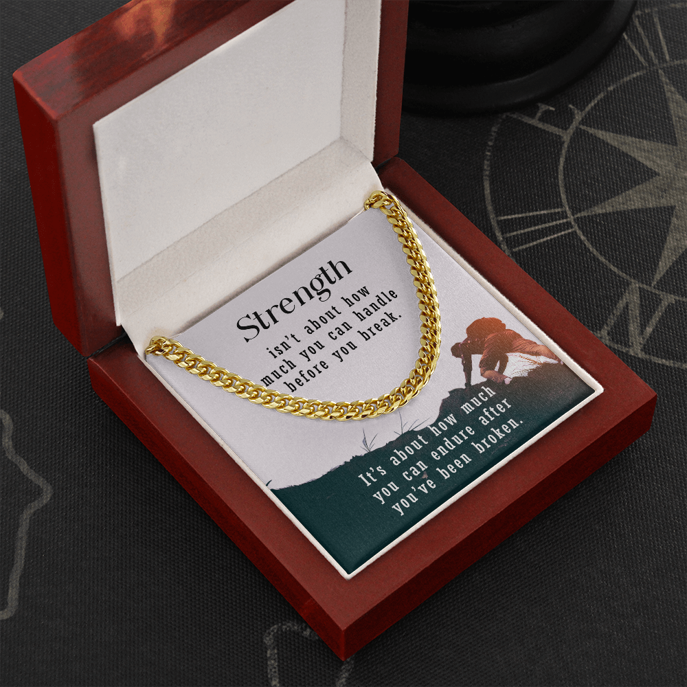 Strength - Motivational - Cuban Link Chain - JustFamilyThings