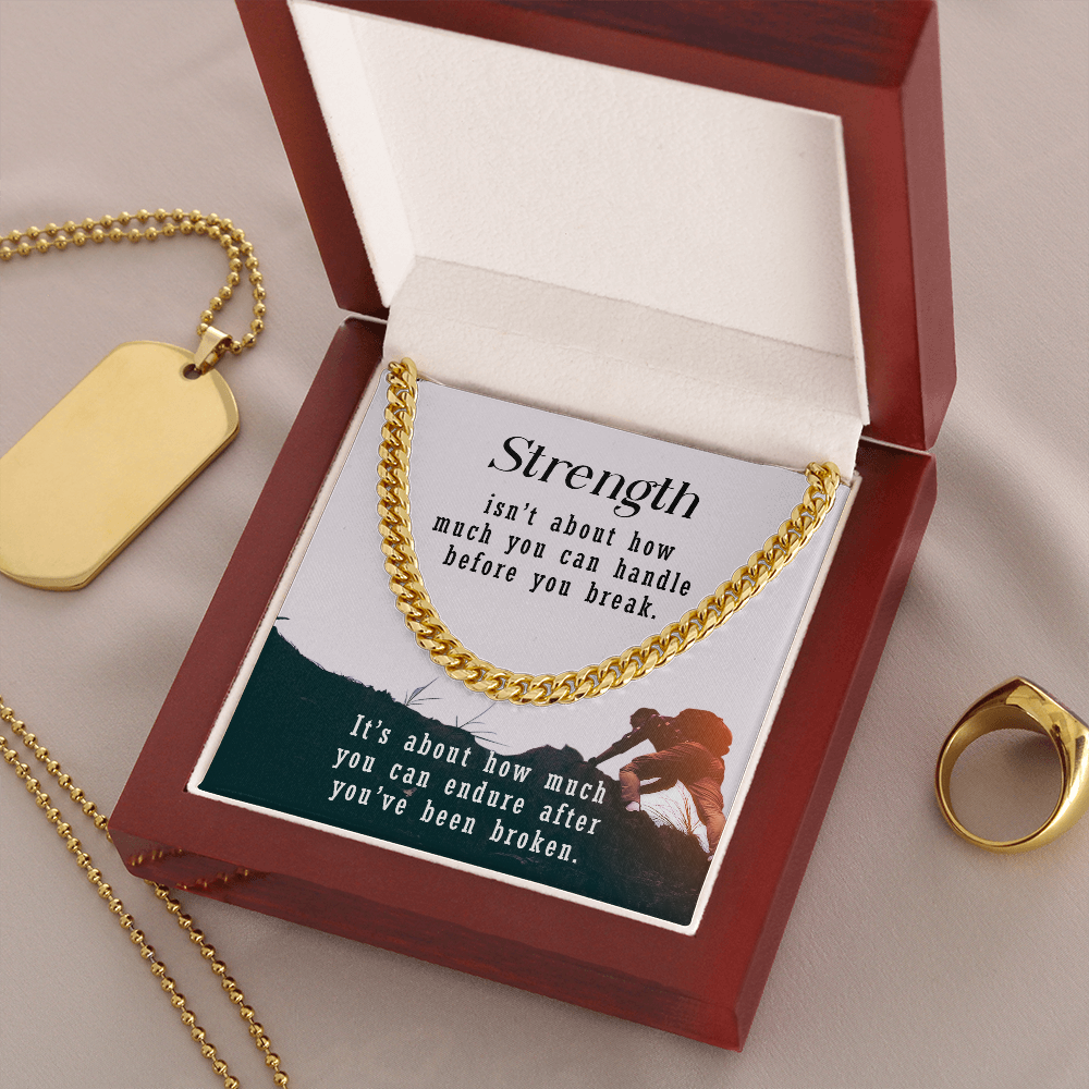 Strength - Motivational - Cuban Link Chain - JustFamilyThings