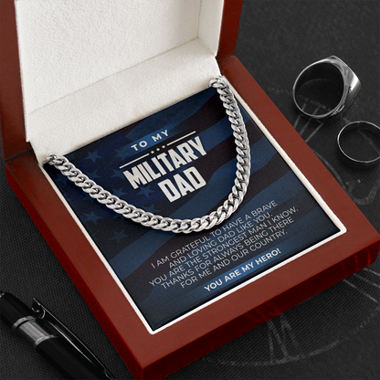 to my Military dad - Link Chain - JustFamilyThings