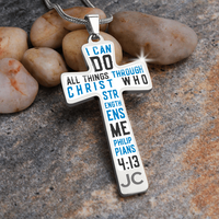 Load image into Gallery viewer, I can do all things through Christ - Graphic Cross - JustFamilyThings
