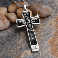 Load image into Gallery viewer, To my son when life tries to knock you down - Graphic Cross - JustFamilyThings
