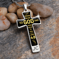 Load image into Gallery viewer, Draw near to God and draw near to you - Graphic Cross - JustFamilyThings
