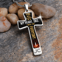 Load image into Gallery viewer, You will always be in my heart, dad. - Graphic Cross - JustFamilyThings
