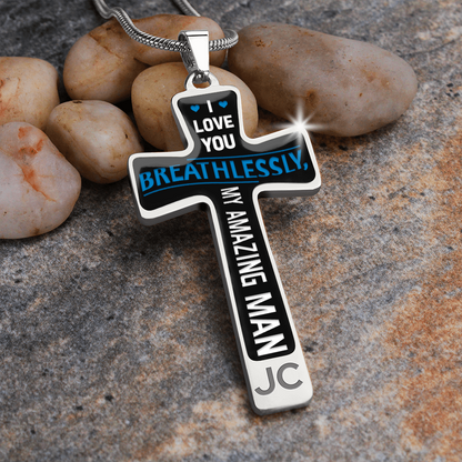 I love you breathlessly - Graphic Cross - JustFamilyThings