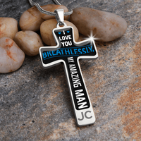 Load image into Gallery viewer, I love you breathlessly - Graphic Cross - JustFamilyThings
